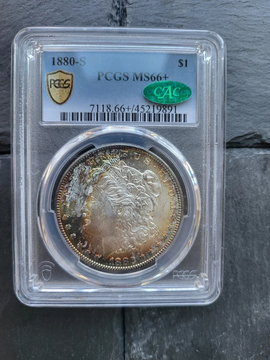 Silver MS 66 Graded 1880 Year Morgan US Dollars (1878-1921) for