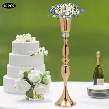 10 Gold Wedding Centerpieces Flower Vase Candle Holder Table Retro Home Decor US