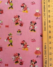 Minnie Mouse End Of Roll 52" x 21" 140cm X 54 cm approx 100% cotton pink 