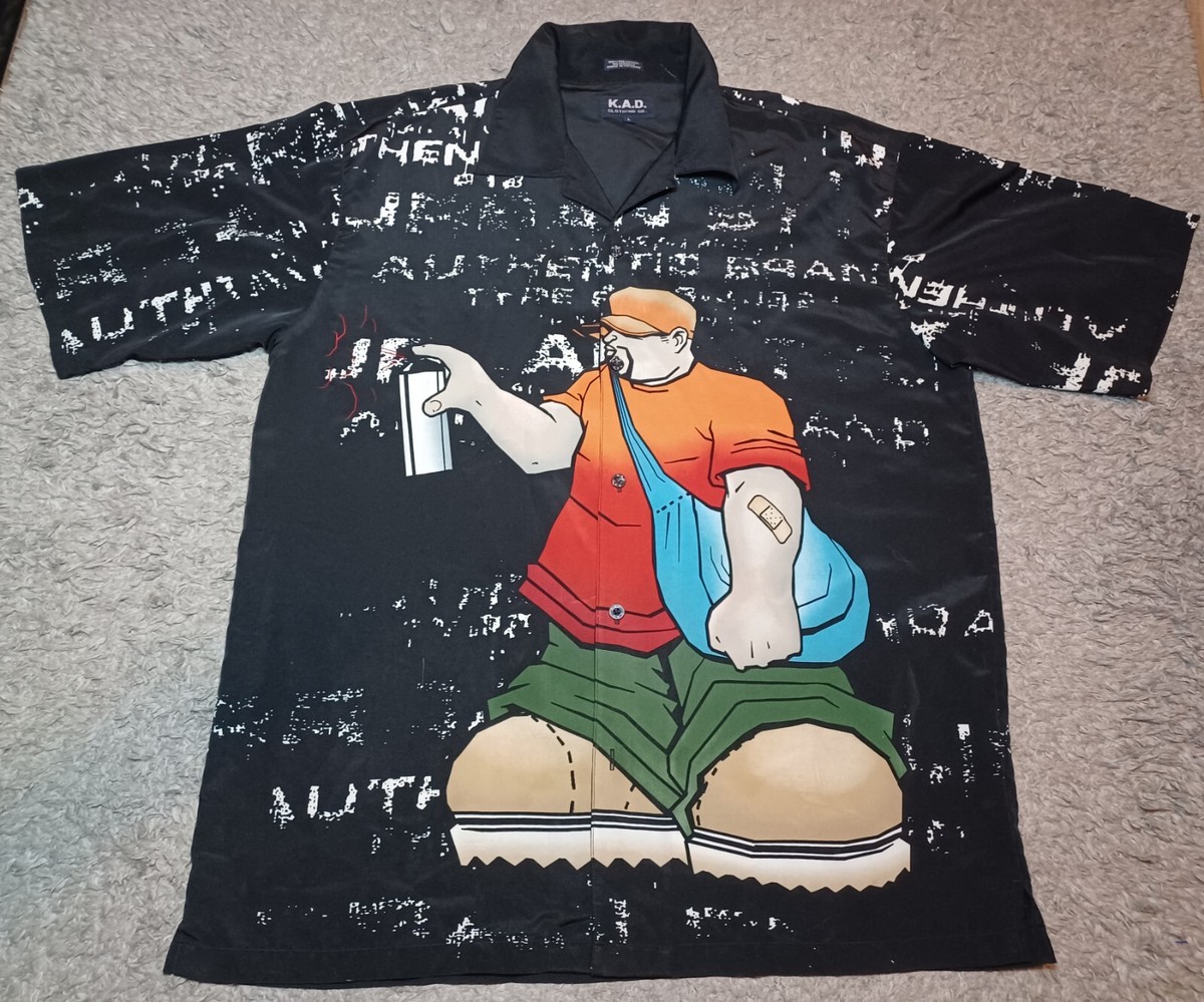 Vintage 90s Y2k Button Up Shirt Size Large Graffiti Hip Hop Vintage 90s Y2k Button Up Shirt Size Large Graffiti Hip Hop