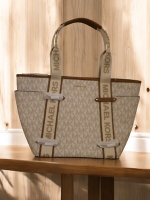 NEWWT Michael Kors Maeve EXTRA Large Logo Monogram Open Tote