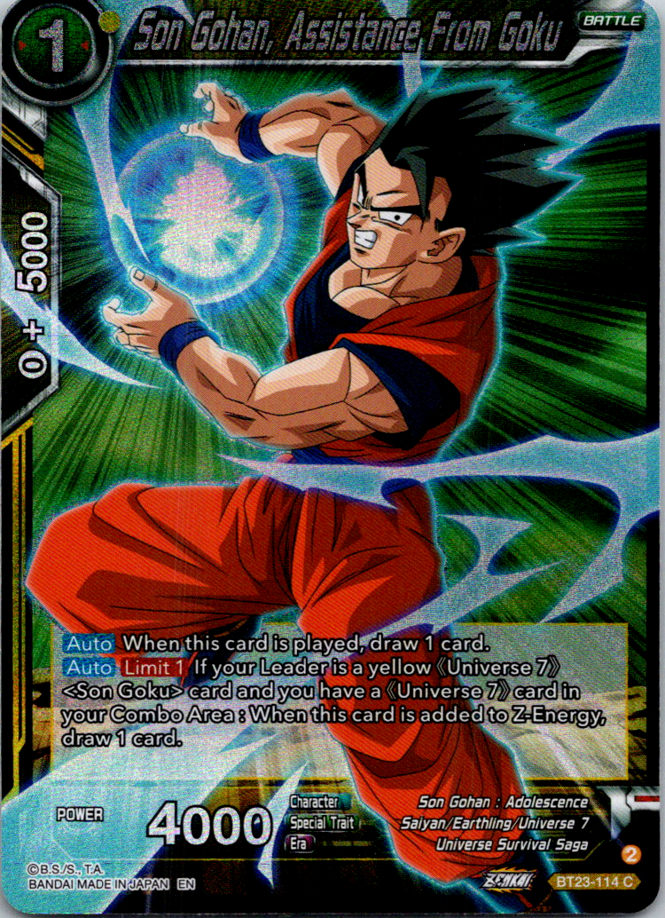 FOIL - DBS CCG Son Gohan, Assistance From Goku - Perfect