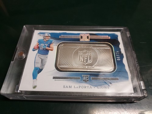 2023 Panini Impeccable Sam LaPorta Detroit Lions SP Rookie NFL Silver Bar #01/25 - Picture 3 of 5
