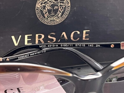 Versace MOD 4313A 5189/11 Cat Eye Black Gold Frame Sunglasses $570