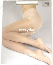 Nordstrom Everyday Comfort Control Top Pantyhose Style 8135B Beige Linen Size A