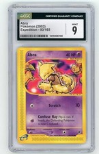 2002 abra pokemon card Abra Pokemon (2002) Expedition #93/165 Non-Foil CGC 9 MINT