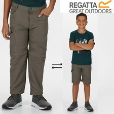 Regatta Sorcer Zip Off II Kids Convertible Walking Trousers Boys Girls
