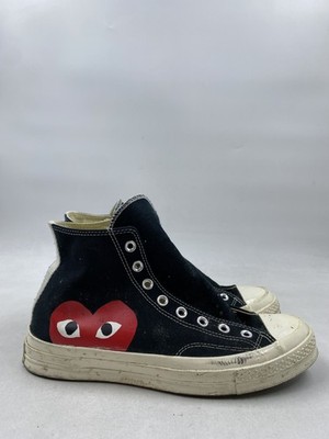 Converse X Comme Des Garcons Black Canvas Sneakers M 9
