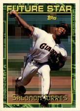 1994 Topps Future Star #298 Salomon Torres San Francisco Giants Baseball Card