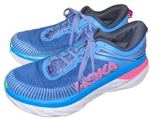 Hoka One One Bondi 7 Women  s 9 Blue Pink Running Shoes Cushioned Road Sneaker