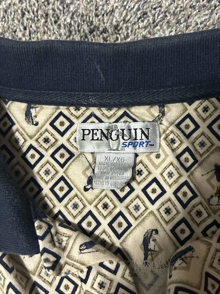Vintage Penguin Sport Golf Polo With Golfer Print Size XL - Image 2 of 4