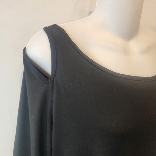 Black Cold Shoulder Long Sleeve Maxi Dress Women's 2XL Polyester Elastane - Picture 9 of 10