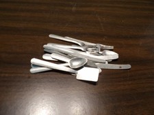 E7371 - Vtg. 1950's Aluminum Child's Toy Silverware Pieces Play Set Made In USA.
