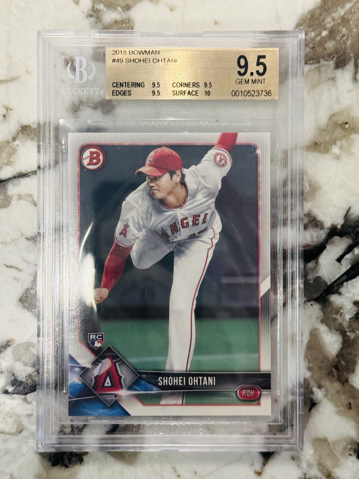 2018 Bowman Shohei Ohtani #49 Rookie RC Los Angeles Angels BGS 9.5/9.5/9.5/10