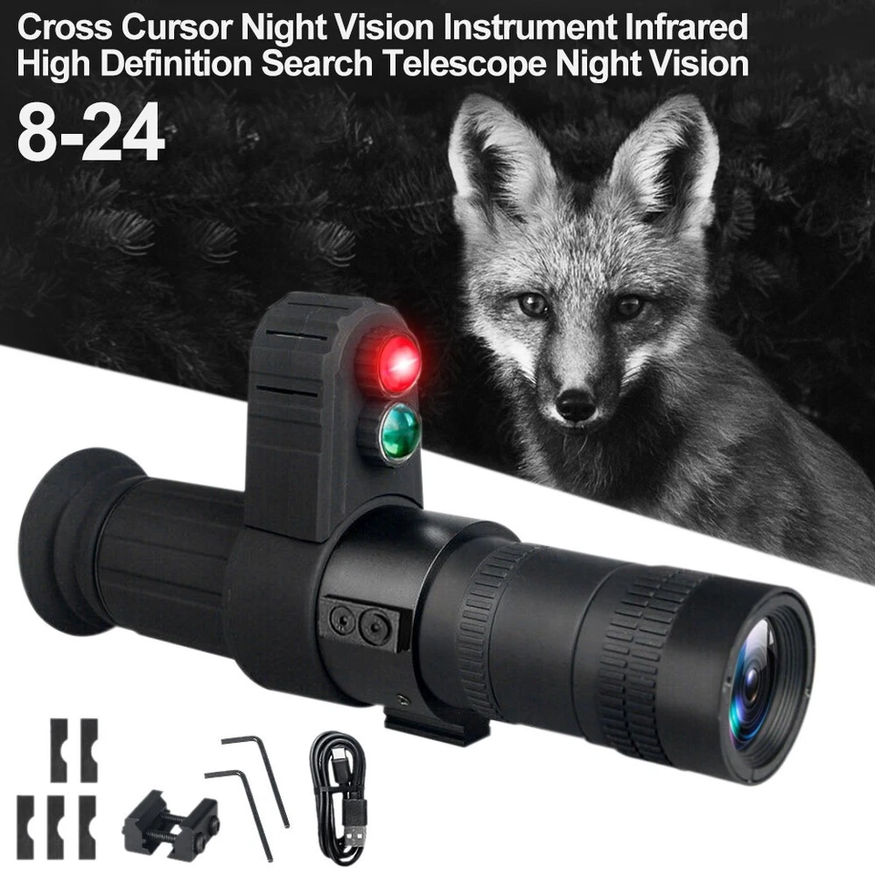 8-24X Digital Zoom Monocular 850nm IR Night Vision Telescope Cross Cursor S/cope - Image 2 of 4