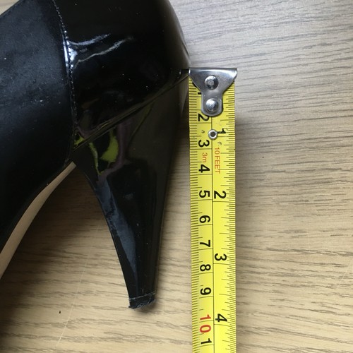Clarks Shoes Black Suede Patent Leather Double Strap High Heel Round Toe UK 6 D - Picture 10 of 15
