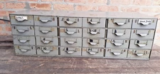 Vintage Lyon 24 Drawer Metal Parts Cabinet (12" deep) label holders USA