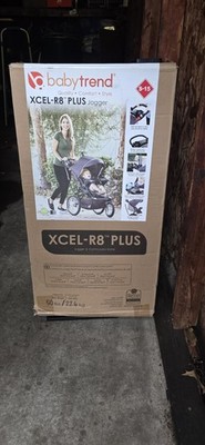 Baby Trend XCEL-R8 PLUS Gray Jogger Stroller 3-Wheel LED Canopy Cup S-15