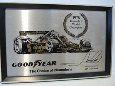 Formula 1 world champion 1978, steel etched plaque, mario andretti, lotus ford,