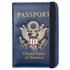 Combo Portapasaporte y Ranura para Tarjeta Bloqueo RFID Cuero Pasaporte Billetera