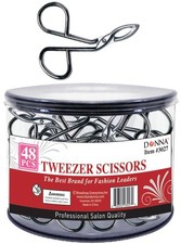 Tweezer Scissors 48pcs Silver Scissors Shaped Eyebrow Straight Tip Tweezers C...