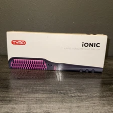 TYMO iONIC Hair Straightening Brush - Ionic Straightener Brush Black/ Pink
