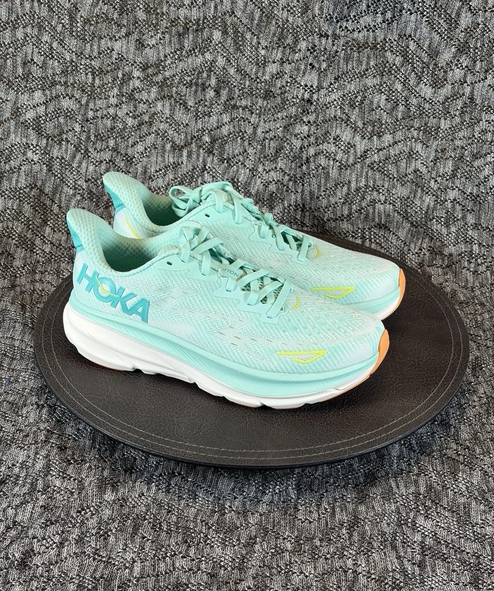 Hoka Clifton 9 Running Shoes Women's Size 7.5 Seafoam / Aqua