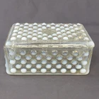 VTG Fenton Moonstone Opalescent Hobnail Blue/White Glass Trinket Cigarette Dish