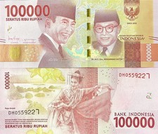 Indonesia 100000 Rupiah 2016/2019 P 160 UNC