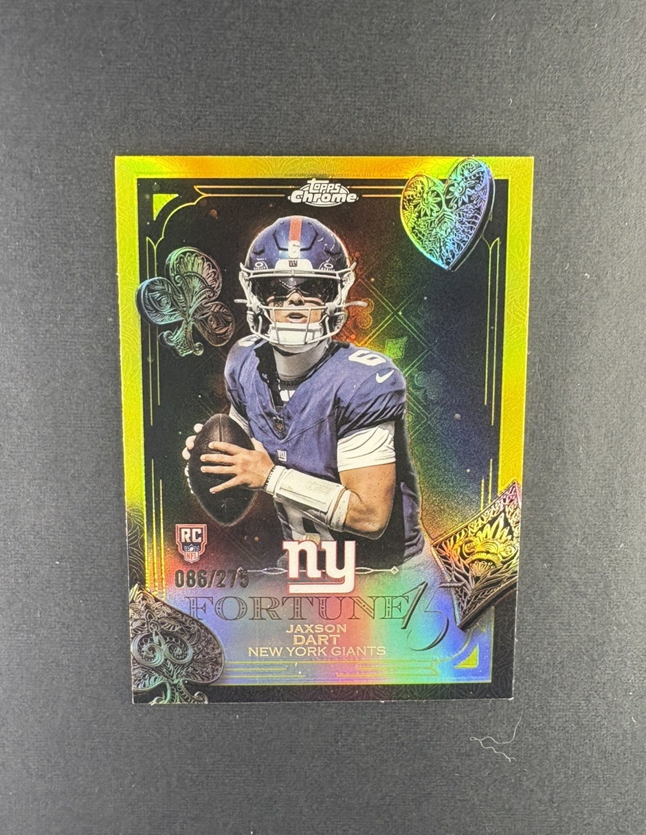 2025 Topps Chrome Jaxson Dart #F15-23 (RC) Fortune 15 Yellow Refractor  /275