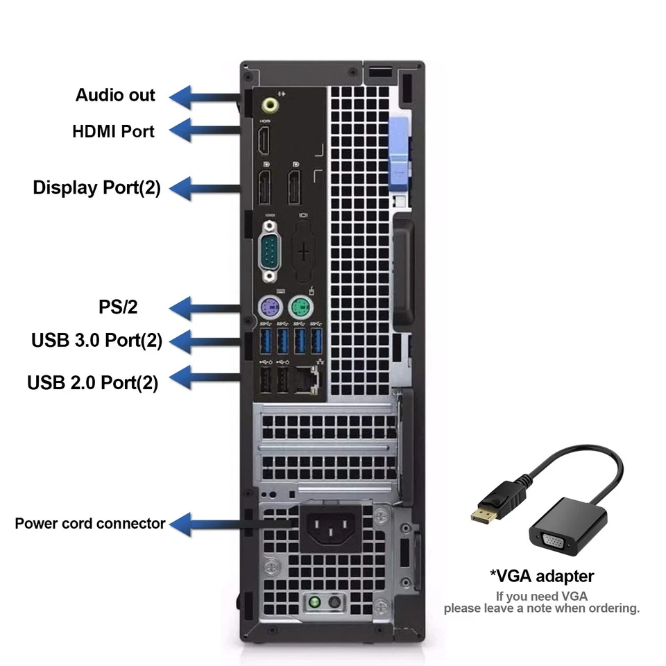 DELL Desktop Computer PC i7/i5,Up to 64GB RAM,14TB SSD/HDD,Windows 10/11, WiFi - Image 2 of 2