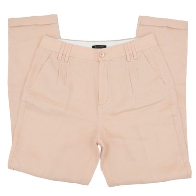 MASSIMO DUTTI Women's SZ 6 Light Pink Blush 100% Linen Pleated Front Pants