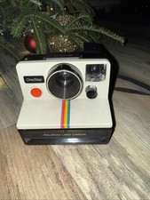 Polaroid One Step Land Camera - Rainbow Stripe with strap.