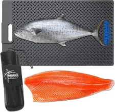 Fish Fillet Mat with Storage Bag, Portable Fish Cleaning & Cutting Board Grip...