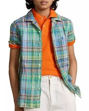 Polo Ralph Lauren Big Boys Plaid Linen Camp Shirt 5Y Brand NEW