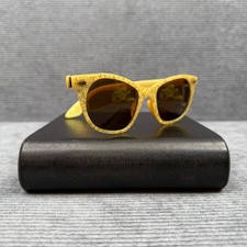 Vintage Cosmetan C14-48 Yellow Speckled Cat Eye Sunglasses Mid Century Modern