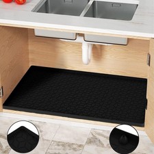 Under Sink Mat, 28"x22" Under Sink Mats for Kitchen, Silicone Waterproof Unde...