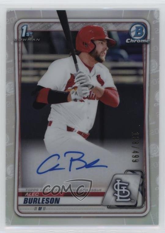 2020 Bowman Draft Chrome Picks Refractor 138/499 Alec Burleson #CDA-AB Auto v9t
