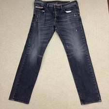 Mens Diesel BUSTER 0842R Slim Tapered Dark Blue Jeans W36 L32 Designer