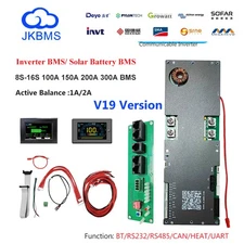 JK Smart Inverter BMS 8S-16S 100A-300A Family Energy Storage Lifepo4 Li-ion lot