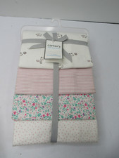 4 Carter's Receiving Blankets Little Baby Blankets Animals Stripes Floral NEW