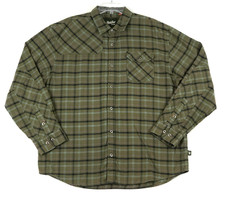 Howler Brothers Bros Harkers Flannel Shirt Mens XL Olive Plaid Western Shooting