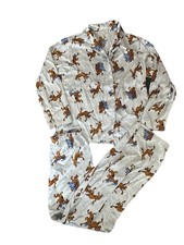 VINTAGE Y2K Scooby Doo Pajama Set, Silky Winter Sledding Pajama