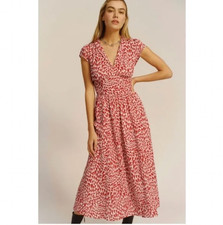 Reformation Heart Print Alisa Midi Dress Size 6