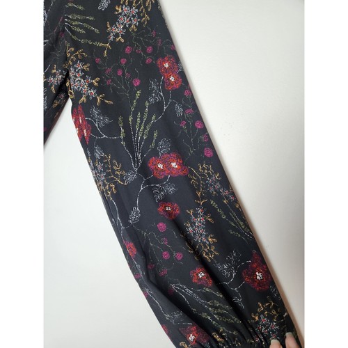 ANA button front floral peasant shirt sz XL stretch waist dark romantic witchy - Picture 3 of 9