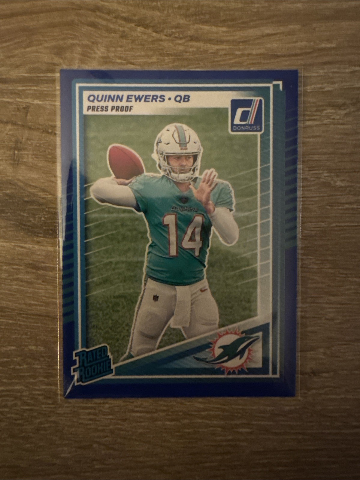 2025 Panini Donruss Blue Press Proof Rated Rookie Quinn Ewers No. 342 (RC)