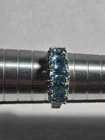 CNA Vintage Sterling Silver 925 Ring 8.75 Gemstones Pretty Turquoise Hearts Band