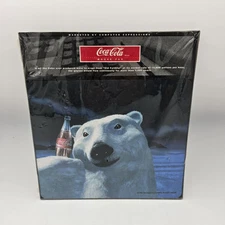 Vintage 1995 Coca Cola Polar Bear 9x8 Large Mouse Pad Computer Accessory Art #B5