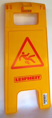 Leifheit Warnschild „Rutschgefahr“ – Klappbarer Aufsteller, 59x28cm, Gelb