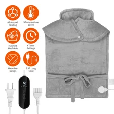 Electric Heating Pad For Full Back Neck  Shoulders Pain Cramps Arthritis Relief
